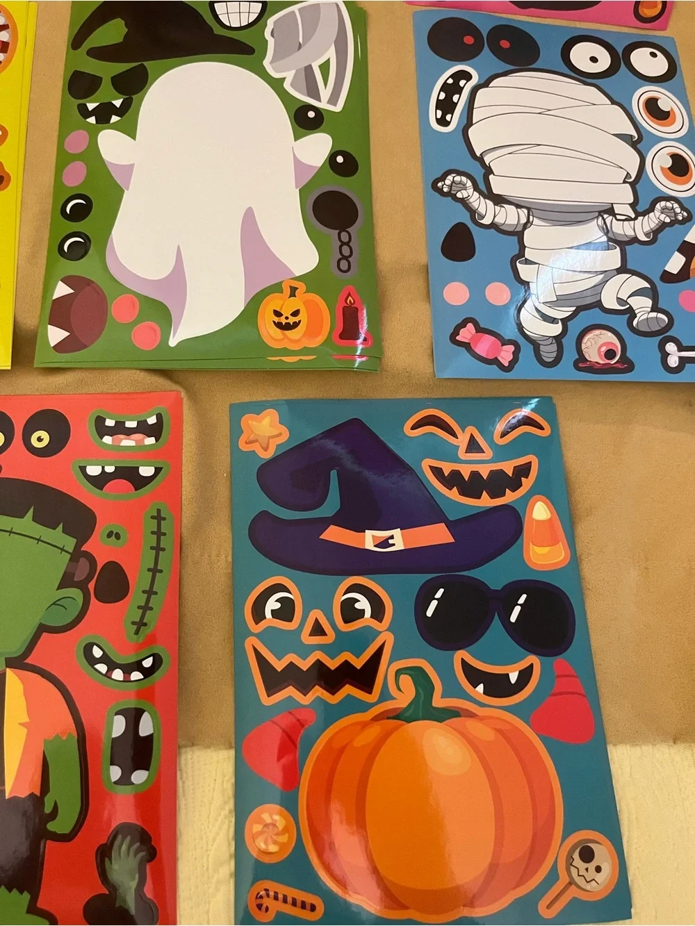 32 Count Halloween Make The Face Sticker Sheets